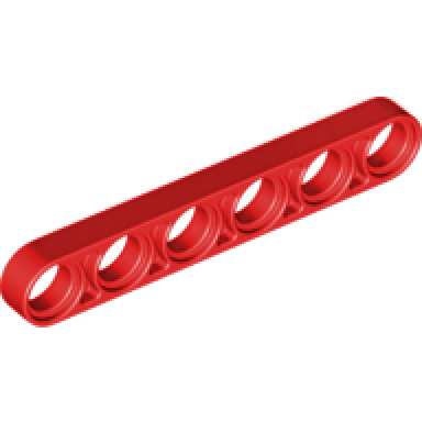 red technic liftarm thin 1 x 6