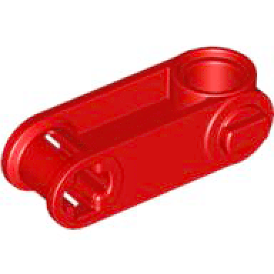 red technic axle and pin connector perpendicular 3l with pin hole