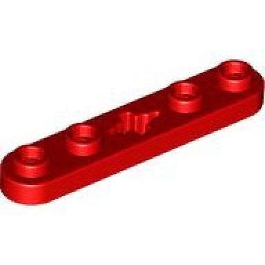 red technic plate 1 x 5 with smooth ends 4 studs and center axle hole