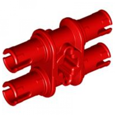 red technic pin double with axle hole