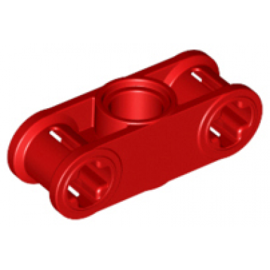 red technic axle and pin connector perpendicular 3l with center pin hole