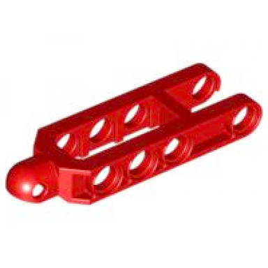 red technic steering arm 6.5 x 2 with tow ball socket rounded chamfered