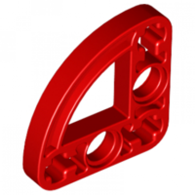 red technic liftarm modified l-shape quarter ellipse thin 3 x 3