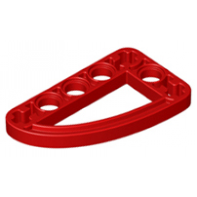 red technic liftarm modified l-shape quarter ellipse thin 3 x 5