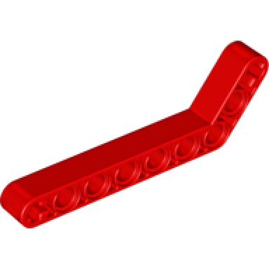 red technic liftarm modified bent thick 1 x 9 7 - 3