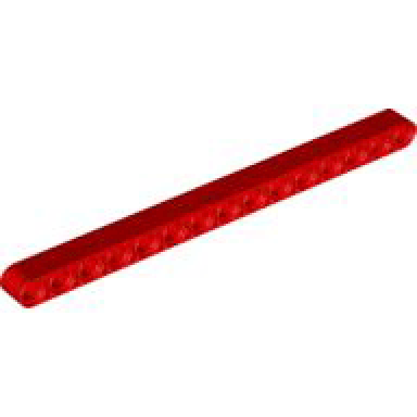 red technic liftarm thick 1 x 15