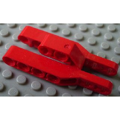 red technic liftarm modified fork 3 x 7 x 2 with 3 fingers