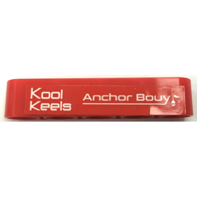 red technic liftarm thick 1 x 5 with kool keels and anchor bouy pattern model right side sticker - set 42089