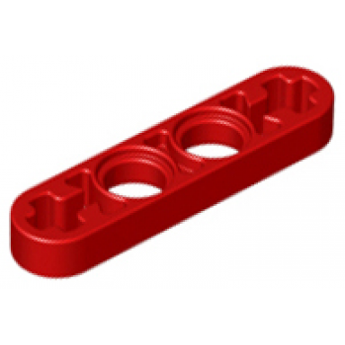 red technic liftarm thin 1 x 4 - axle holes