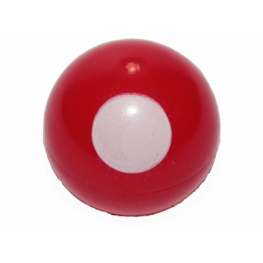red technic ball joint with white dot pattern