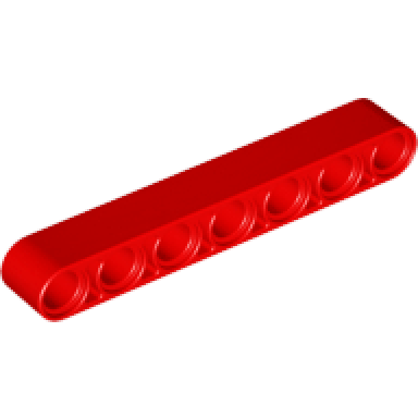 red technic liftarm thick 1 x 7