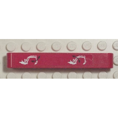 red technic liftarm thick 1 x 7 with excavator arm and double arrows on red background pattern sticker - set 8294