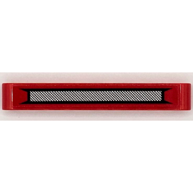 red technic liftarm thick 1 x 7 with black and silver grille pattern sticker - set 42098