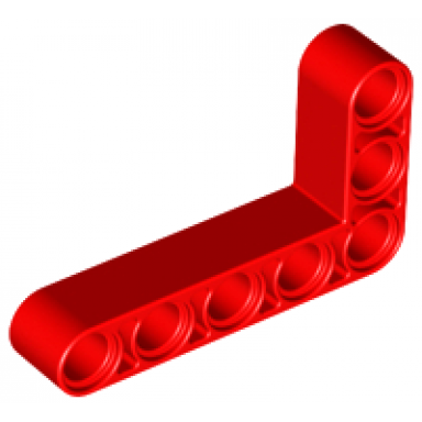 red technic liftarm modified bent thick l-shape 3 x 5