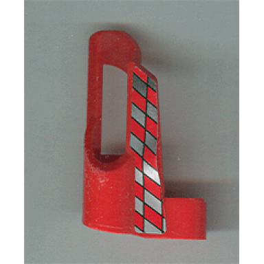 red technic panel fairing 5 small short large hole side a with silver checkered pattern sticker - set 8242