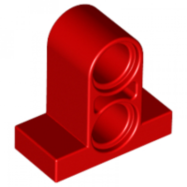 red technic pin connector plate 1 x 2 x 1 2 3 with 2 holes on top