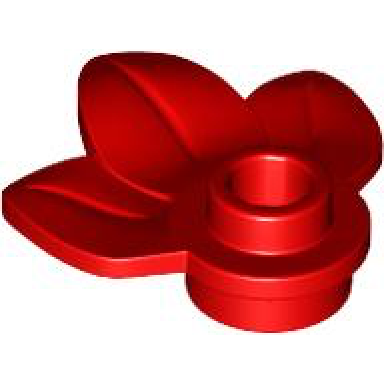 red plant plate round 1 x 1 with 3 leaves