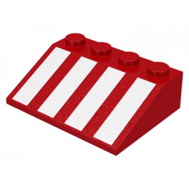 red slope 33 3 x 4 with white stripes pattern