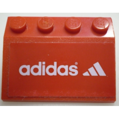 red slope 33 3 x 4 with adidas logo pattern sticker - set 3426