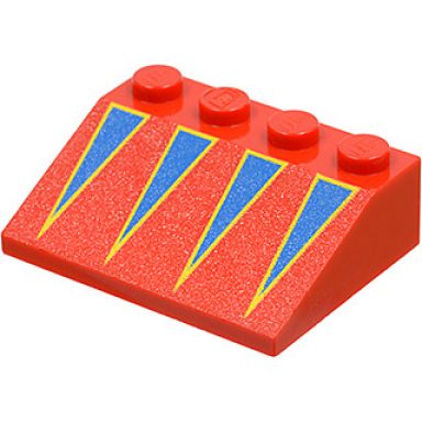 red slope 33 3 x 4 with blue triangles with yellow borders pattern