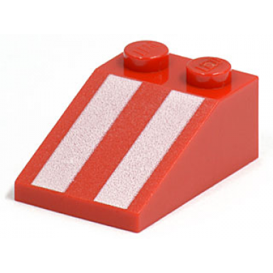 red slope 33 3 x 2 with white stripes pattern
