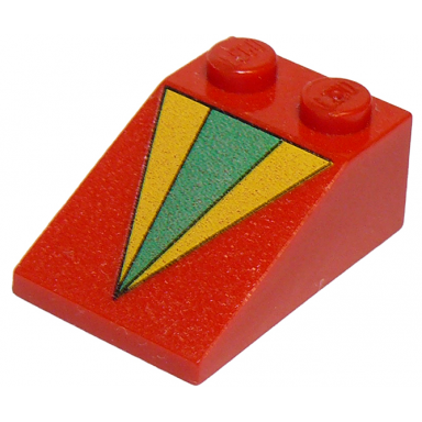 red slope 33 3 x 2 with green and yellow triangles pattern