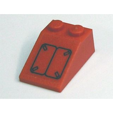 red slope 33 3 x 2 with black rectangle lines pattern sticker - set 7701