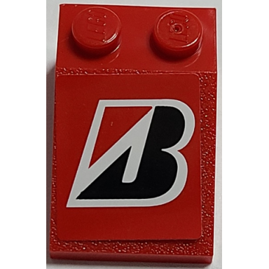 red slope 33 3 x 2 with bridgestone logo on red background pattern sticker - set 8157
