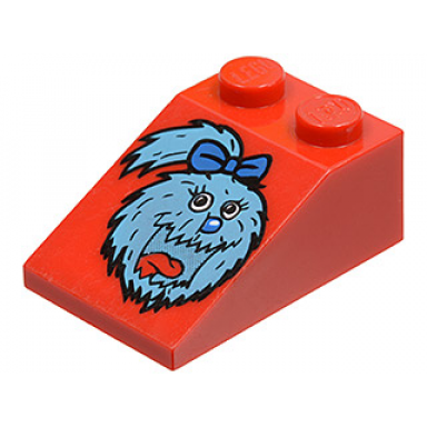 red slope 33 3 x 2 with mcdonalds character with medium blue fur red tongue and blue nose and bow pattern fry girl