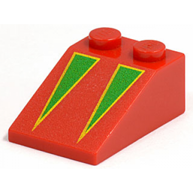 red slope 33 3 x 2 with green triangles with yellow borders pattern
