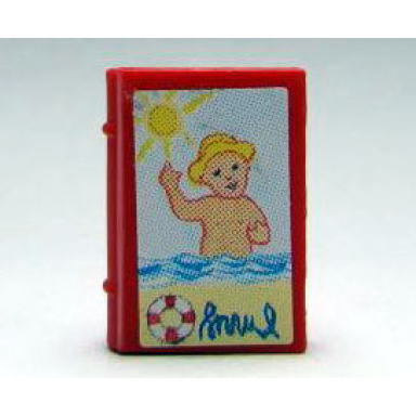 red minifigure utensil book 2 x 3 with holiday brochure childrens paradise pattern stickers - set 3117