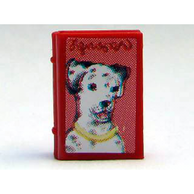 red minifigure utensil book 2 x 3 with dog dalmatian pattern stickers - set 3205