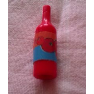 red scala accessories bottle wine with label with tomatoes pattern sticker - set 3149