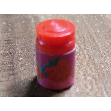 red scala accessories jar jam jelly label with strawberries pattern sticker - set 3149