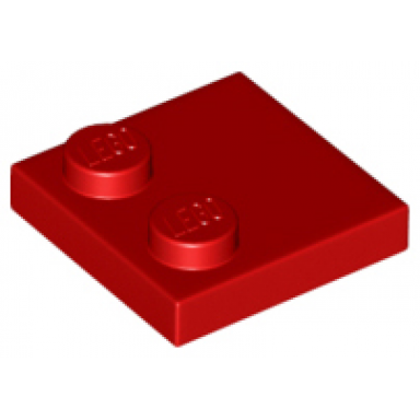 red tile modified 2 x 2 with studs on edge