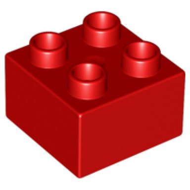 red duplo brick 2 x 2