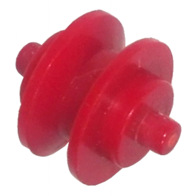 red wheel center small with stub axles pulley wheel
