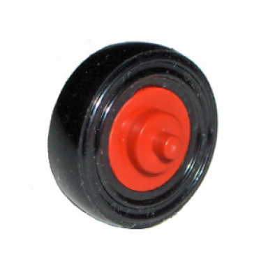 wheel center small with stub axles pulley wheel with black tire 14mm d x 4mm smooth small single 3464 3139