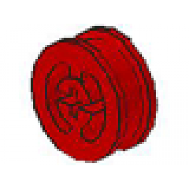 red wheel with split axle hole