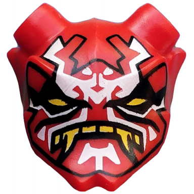 red minifigure visor mask ninjago oni with mask of vengeance pattern