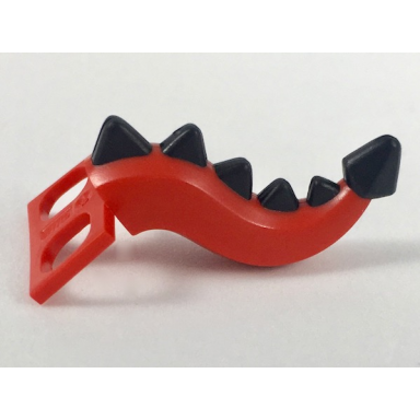 red minifigure costume tail dragon with black spikes pattern
