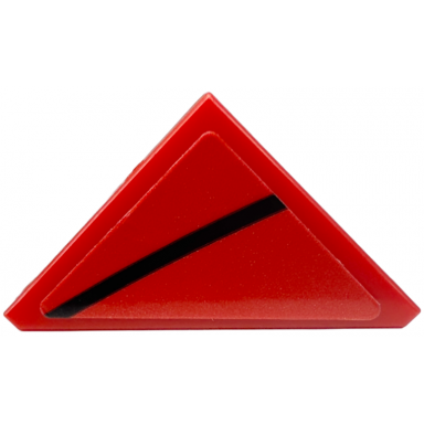 red tile modified 2 x 2 triangular with black curved stripe pattern model left side sticker - set 76916