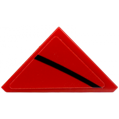 red tile modified 2 x 2 triangular with black curved stripe pattern model right side sticker - set 76916