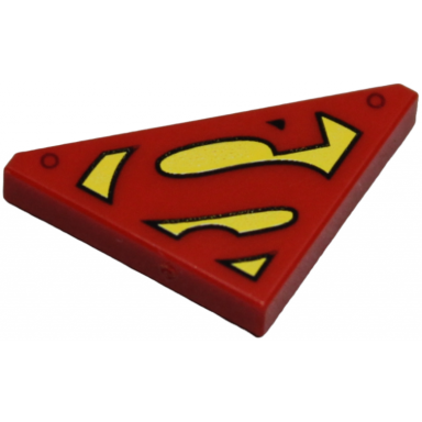 red tile modified 2 x 2 triangular with superman s logo on yellow background pattern