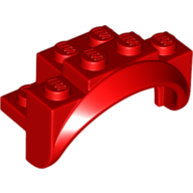 red vehicle mudguard 4 x 2 1 2 x 2 with arch round solid studs and rounded legs