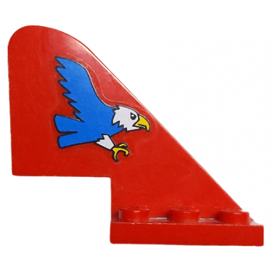 red tail with rounded top with blue eagle pattern on both sides stickers - sets 6345 6615
