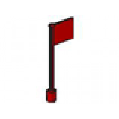 red flag on flagpole straight