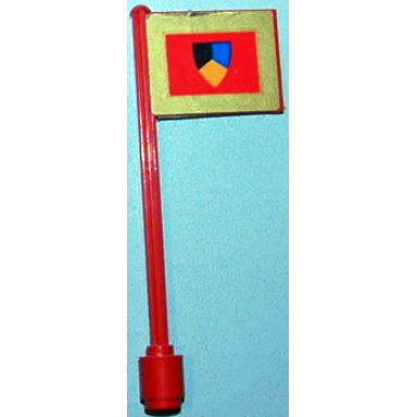 red flag on flagpole straight with knights tournament pattern sticker - sets 383-2 6083-1