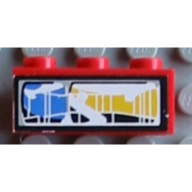 red brick 1 x 3 with front headlight pattern model left side sticker - set 8280