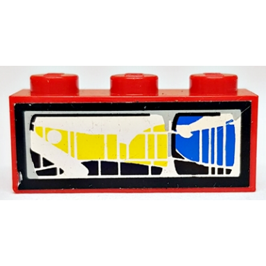red brick 1 x 3 with front headlight pattern model right side sticker - set 8280